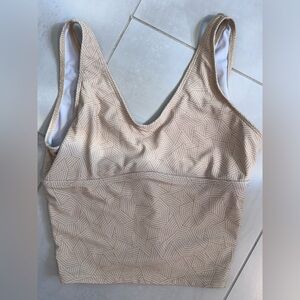 Geometric Patterned Tan Bikini Top